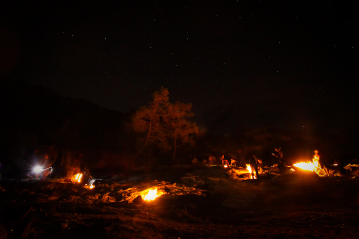 Natural methane fires at Chimaera (Yanartas), Turkey (HDR photo).