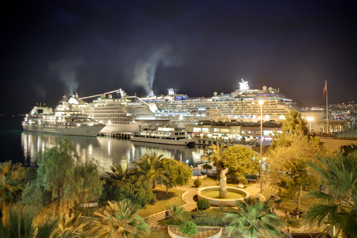 Cruise ships in Kusadasi, Turkey (HDR photo).