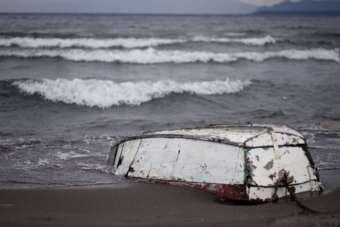 Boat on the beach, Chile.