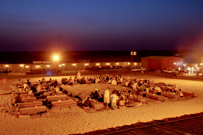 Then we drove to a camp for dinner and show. There are dozens of these spread out through the desert, to cater for the hundreds of trucks and thousands of people who turn up each night.