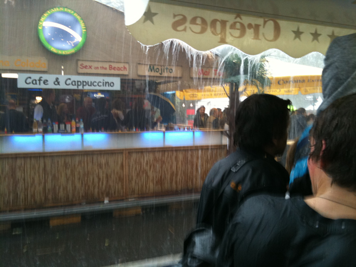 I ate crepes with bananas and Nutella. Twice. Once in the rain, once not.