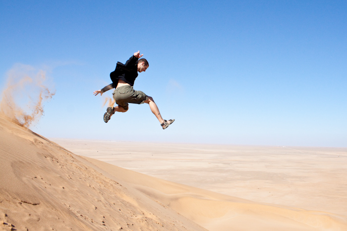 Jumping! This is one of my favorite things to do on a sand dune.