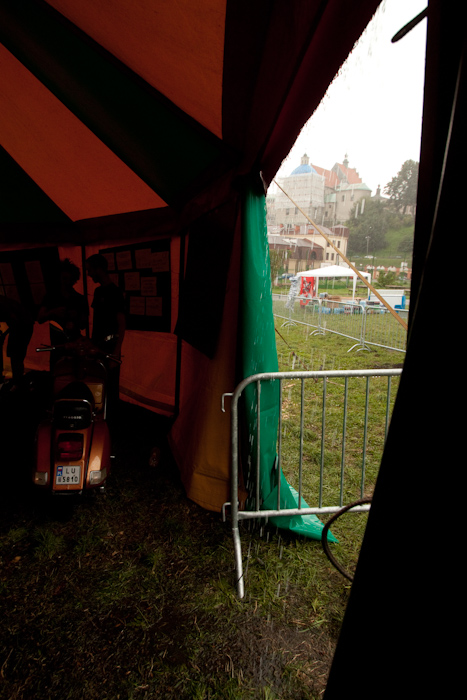 A massive rain storm on the first day made me worried.