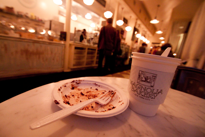The butterscotch chocolate cake from Magnolia Bakery is quite possibly the sweetest item of food I've ever eaten.