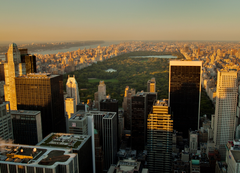 The view north towards Central Park.