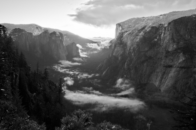 After the sun dropped below the horizon, mist began to fill the bottom of the valley.