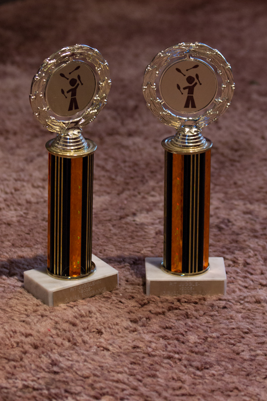 UK trip - January 2012: RIT 2005 games prizes. I'm not quite sure why I flew these trophies home.