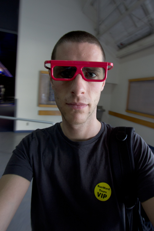 Kennedy Space Center: First feature: 3D IMAX movie about building the ISS. I love these goggles.