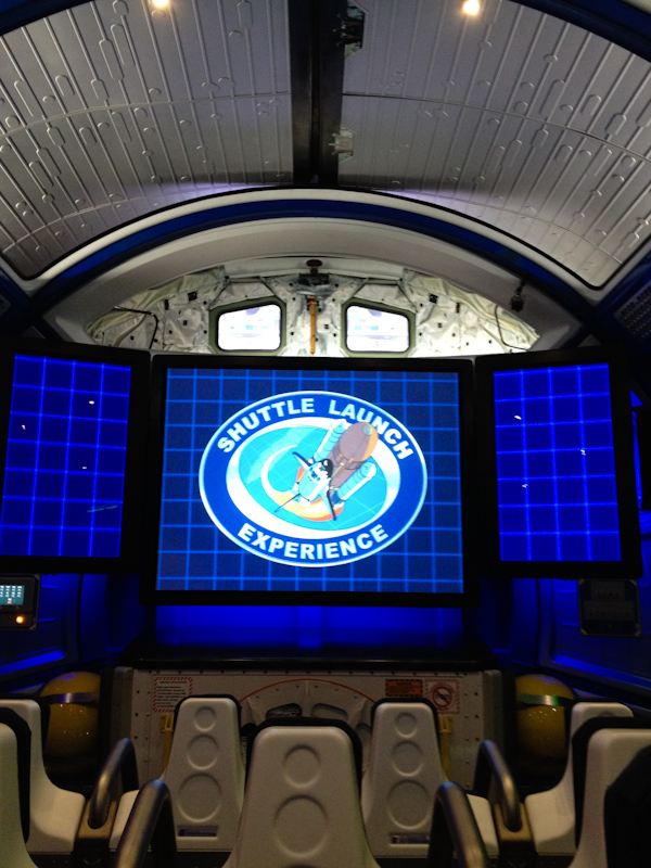Kennedy Space Center: Shuttle Launch Simulator. This is pretty much a box that shakes you about a lot, but in a very clever way. This is an iPhone photo as you aren't allowed to take large objects like bags or cameras inside.