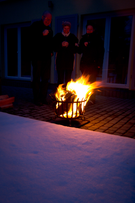 Easter Sunday: With a fire, glühwein and chocolate.
