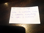 EJC 2014 Millstreet: A message I received via the BJC Secret Post Box service.